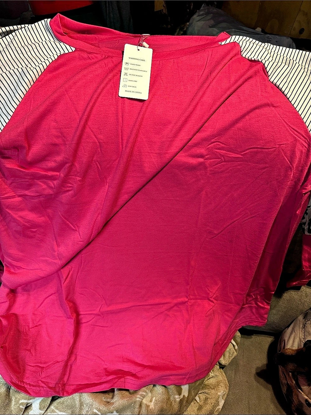 Prisms Color Block Animal Print Top in Pink Size 28W NWT